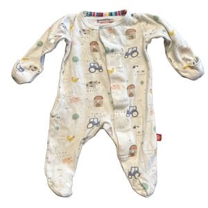 Magnetic Me Baby Infant Newborn 5-8 Lbs Farm Footie Pajamas Organic Cotton